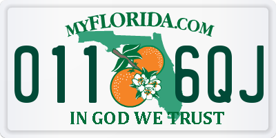 FL license plate 0116QJ