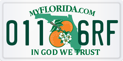 FL license plate 0116RF