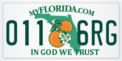 FL license plate 0116RG