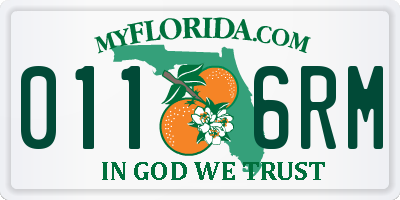 FL license plate 0116RM