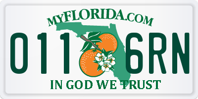 FL license plate 0116RN