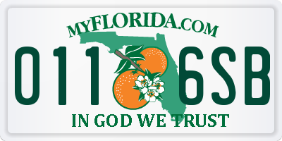 FL license plate 0116SB