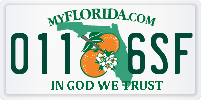 FL license plate 0116SF