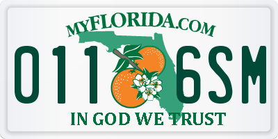 FL license plate 0116SM
