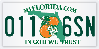 FL license plate 0116SN