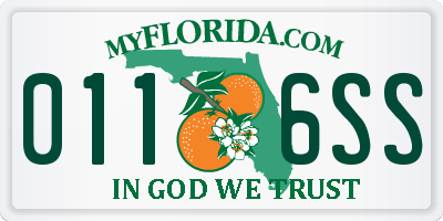 FL license plate 0116SS