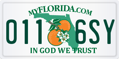 FL license plate 0116SY