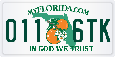 FL license plate 0116TK
