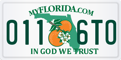 FL license plate 0116TO