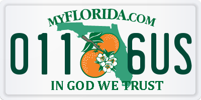 FL license plate 0116US