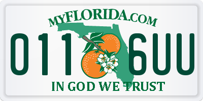 FL license plate 0116UU