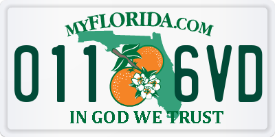 FL license plate 0116VD