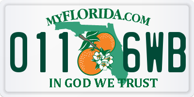 FL license plate 0116WB