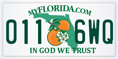 FL license plate 0116WQ