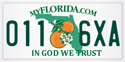 FL license plate 0116XA