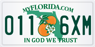FL license plate 0116XM