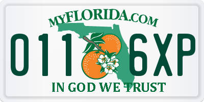 FL license plate 0116XP