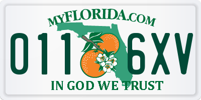 FL license plate 0116XV