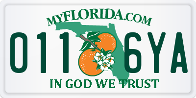 FL license plate 0116YA