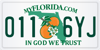 FL license plate 0116YJ