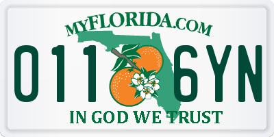 FL license plate 0116YN