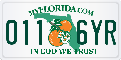 FL license plate 0116YR