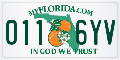FL license plate 0116YV