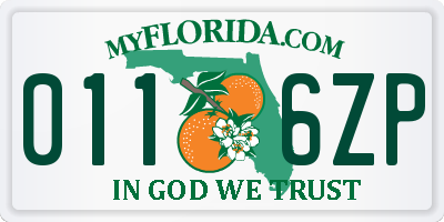 FL license plate 0116ZP