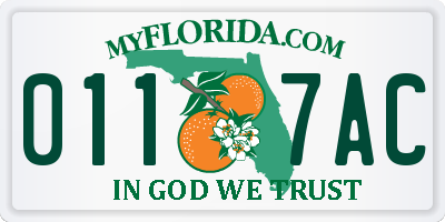 FL license plate 0117AC