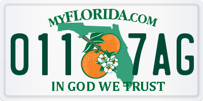 FL license plate 0117AG