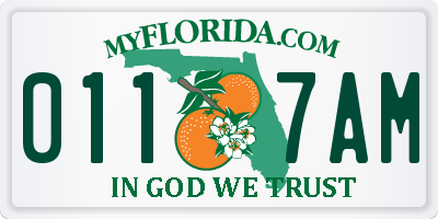 FL license plate 0117AM