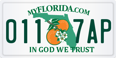 FL license plate 0117AP
