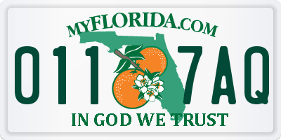 FL license plate 0117AQ