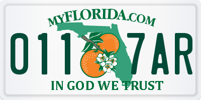 FL license plate 0117AR
