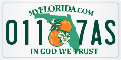FL license plate 0117AS