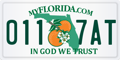 FL license plate 0117AT