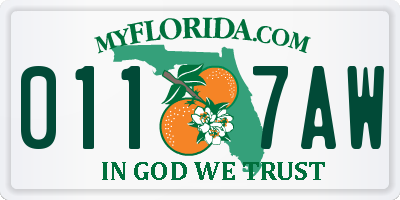 FL license plate 0117AW