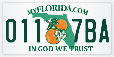 FL license plate 0117BA