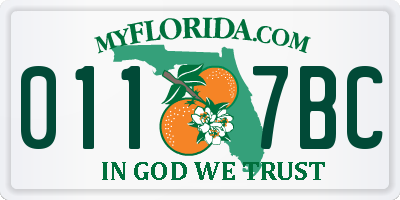 FL license plate 0117BC