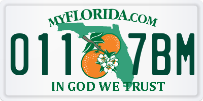 FL license plate 0117BM