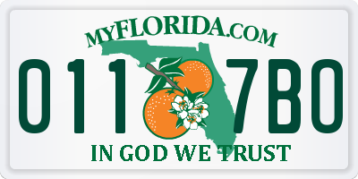 FL license plate 0117BO