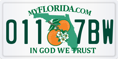 FL license plate 0117BW