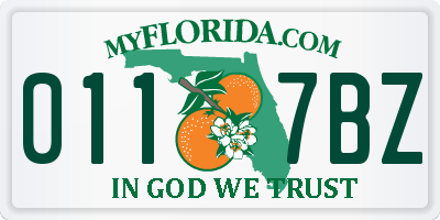 FL license plate 0117BZ