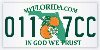 FL license plate 0117CC