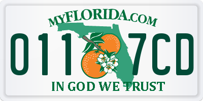 FL license plate 0117CD