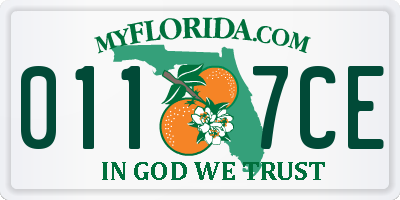 FL license plate 0117CE