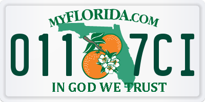 FL license plate 0117CI