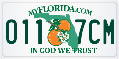 FL license plate 0117CM