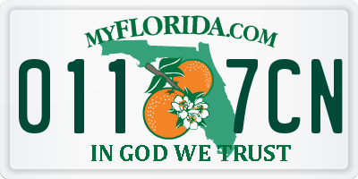 FL license plate 0117CN