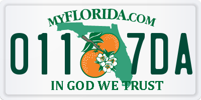 FL license plate 0117DA